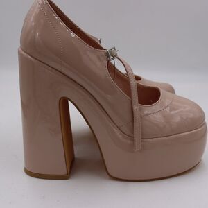 Forever 21 Cream Nude Ultra High Block Chunky Platform Maryjane 8